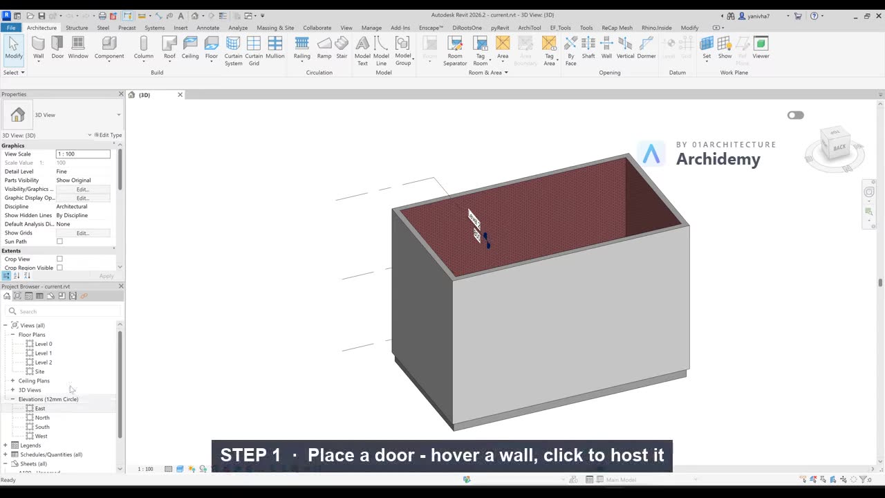 Place doors and windows — step by step