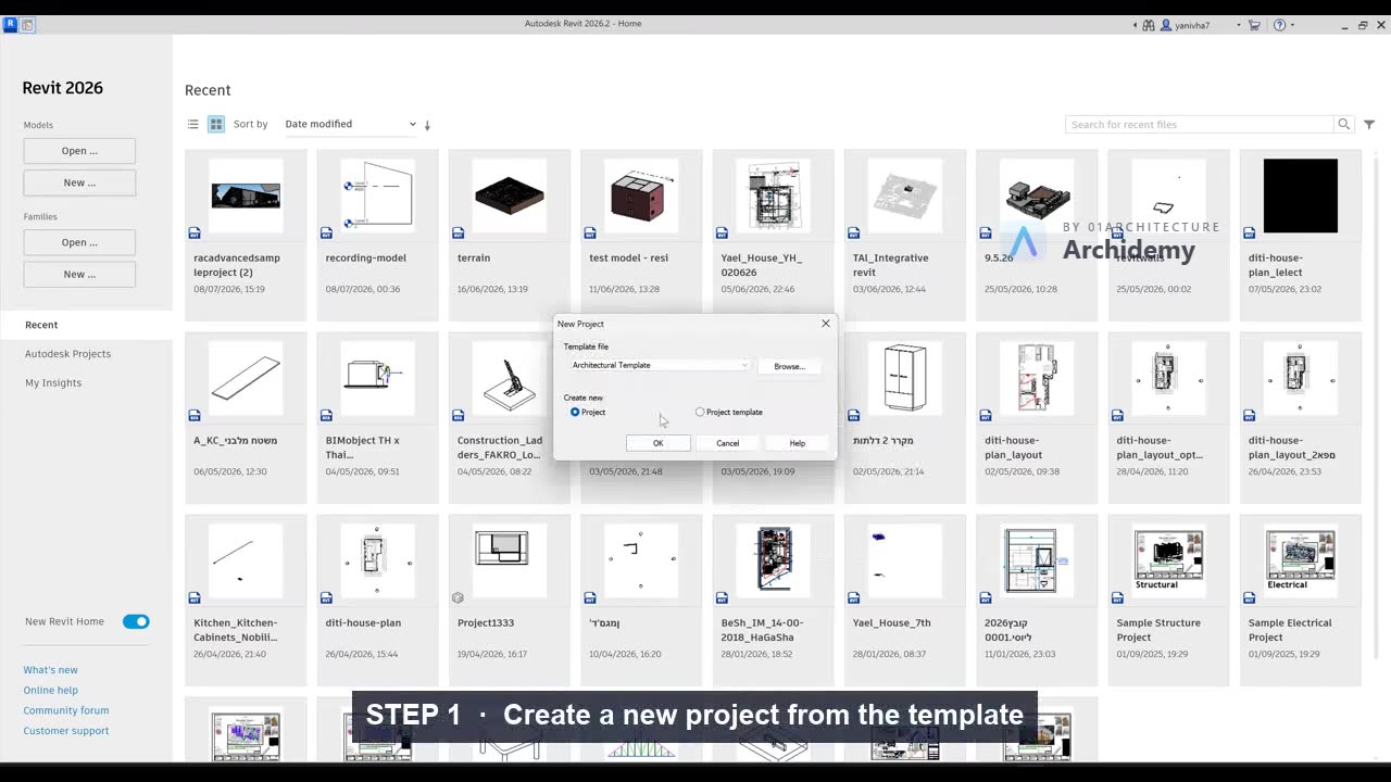 Start a new project and set units — step by step